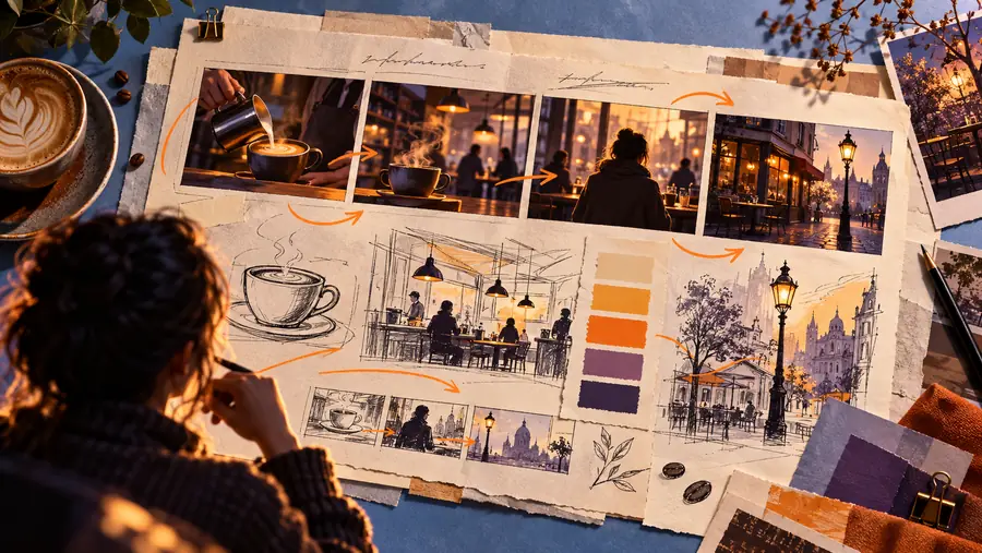 Written creative brief represented by an introductory video template