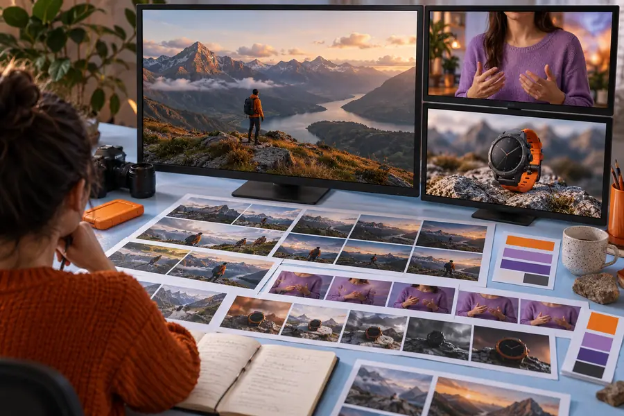 A video editing workspace with source material ready for review